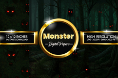 Monster Eyes Digital Papers - 04 Variations Product Image 1