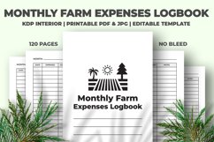 Monthly Farm Expenses Logbook KDP Interior Product Image 1