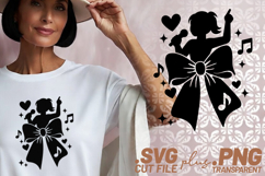 4x Singing Woman Microphone Music SVG Cut Files Shirt Design Product Image 2