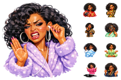 Funny Sassy Black Women Self Care Clipart Product Image 1