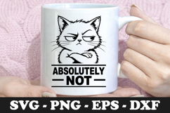 Sassy Cat Absolutely Not Sarcastic Mug SVG Product Image 1