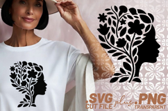 4x Breast Cancer Awareness Floral Woman Dove SVG Cuts Product Image 2