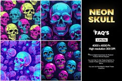 Neon skull Square Coaster - 04 Variations Product Image 1