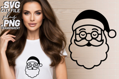 4x Santa Claus Faces Christmas SVG Cut Files Holiday Shirt Product Image 2
