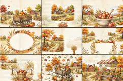 Pumpkin & Harvest Journal Kit Digital Paper| Junk Journal Product Image 2