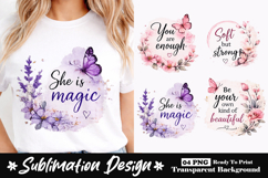 Watercolor butterfly with positive quotes sublimation design Product Image 1