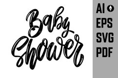 Baby shower. Lettering phrase on white background. Product Image 1
