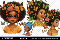 Little Girl Juneteenth Clipart,Black Girl Magic Juneteenth P Product Image 1