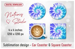 TIE DYE Design. Coaster Sublimation Template Product Image 1