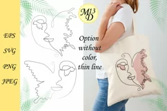 Abstract Woman Face-butterfly Line Art. SVG, PNG, EPS Product Image 2