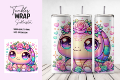 Pastel Turtle Floral Tumbler Wrap Product Image 1