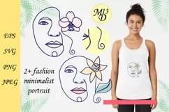 Abstract Female Face Flower Line Art, SVG, PNG, EPS Product Image 1