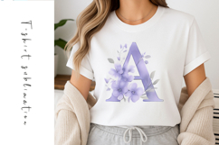 Alphabet, Letters, Monogram, purple flowers Product Image 1