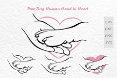 Paw Dog Human Hand in Heart Product Image 1