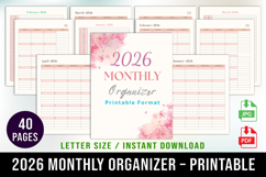 2026 Monthly Organizer Printable Format Product Image 1