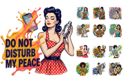 Funny Sarcastic Retro Women PNG Bundle, Sassy Ladies Product Image 1