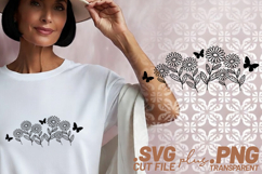 4x Floral SVG Butterfly Daisy Border Files Cricut PNG EPS Product Image 5