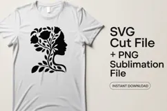 4x Cancer Awareness Floral Woman Ribbon SVG Cut Files Product Image 2