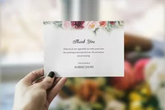 Floral Funeral Thank You Card, Ms Word & Photoshop Template Product Image 1