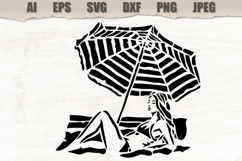 Stencil Beach Woman Umbrella Product Image 1