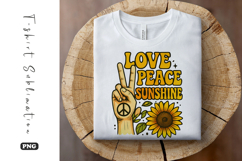 Love Peace Sunshine Retro Sunflower T-Shirt Sublimation Product Image 1