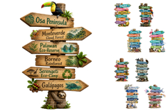 Tropical Island Directional Sign Clipart Product Image 2