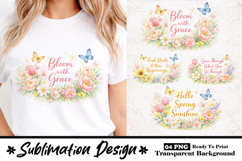 Bloom with Grace Pastel Floral Sublimation Design Product Image 1
