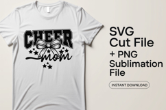 4x Cheer Mom Cheer Megaphone Stars Bow SVG Cut Files Shirt Product Image 2