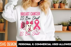 Breast cancer is boo sheet Breast cancer sublimation design Product Image 2