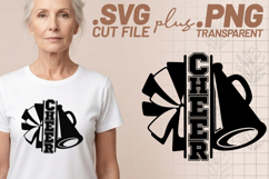 4x Cheer Megaphone Bow Cheerleader SVG Cut Files Shirt Product Image 2