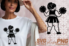 4x Cheerleader Pom Poms Bow Smile Jump SVG Cut Files Shirts Product Image 2