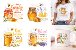 Sweet Honey Sublimation PNG, Honey Bee Clipart for Shirts Product Image 1