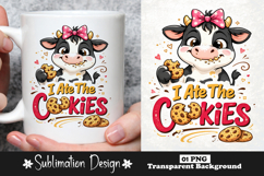 Ate The Cookies Funny Cow Cookie Lover Cute Baking PNG Product Image 1
