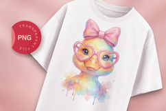 Cute Duckling Watercolor PNG, Baby Duck Product Image 1