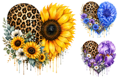 Leopard Floral Sublimation PNG Bundle Product Image 1
