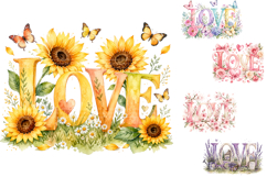 Watercolor Love Seasonal Sublimation Designs Product Image 1
