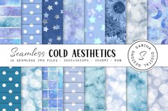 Cold Aesthetics Digital Paper | Blue Seamless Patterns Product Image 1