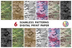 Big Bundle. 6 Camouflage Seamless Tileable Patterns. Product Image 1