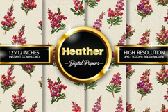 Heather Bloom Digital Papers - 04 Variations Product Image 1