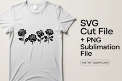 4x Floral SVG Rose Poppy Border Files Cricut PNG EPS Product Image 5