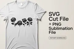 4x Floral SVG Rose Poppy Border Files Cricut PNG EPS Product Image 5