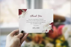 Floral Funeral Thank You Card, Ms Word & Photoshop Template Product Image 2