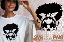 4x Afro Star Sunglasses Space Buns Women SVG Cut Files Shirt Product Image 2