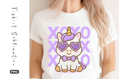 Cute Unicorn XOXO T-Shirt Sublimation PNG Product Image 1