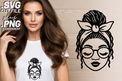 4x Messy Buns Cat Ears Lightning Glasses Girls SVG Cut Files Product Image 3