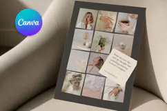 Dark Accent Grid Stacked Photo Collage | Editable Canva Product Image 1