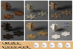 3D Standing Wood Snowflakes Set / Christmas Snowflake Balls Product Image 1