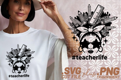 4x Teacherlife Women Face Pencils Glasses SVG Cut Files Product Image 2