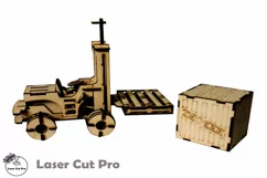 SVG Forklift Truck 3D Wooden Puzzle for Adults and Kids Product Image 1