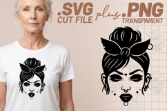 4x Bow Bandana Piercings Teardrop Tattoo Women SVG Cut Files Product Image 2